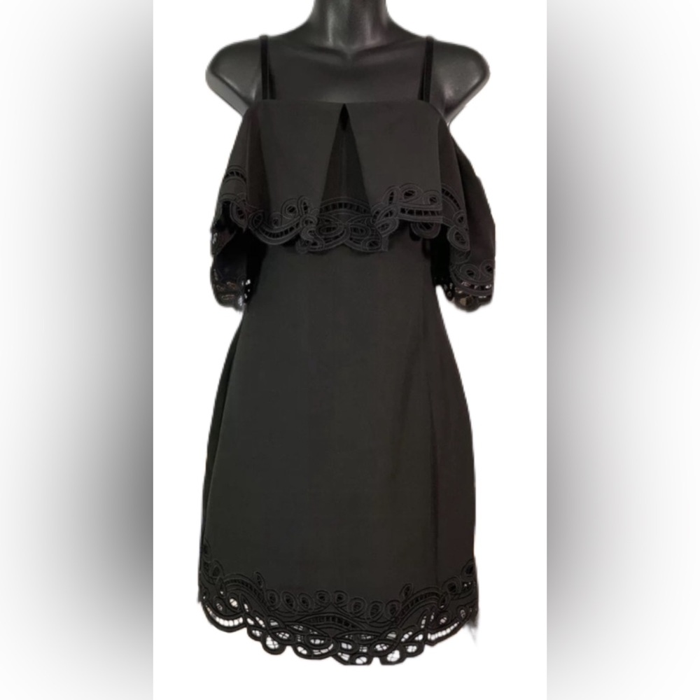 PARKER Black Zipper Poly/Poly Blend Dress Women - Size S -NWT